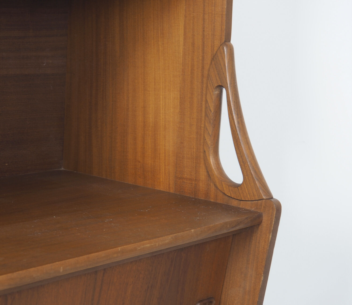 Vintage dutch teak buffet with showcase 1960
