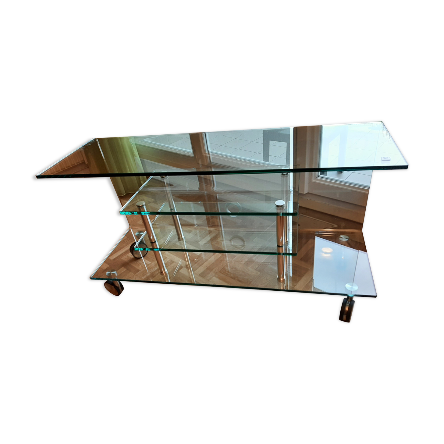 Solid glass tv stand bomb "marais international"