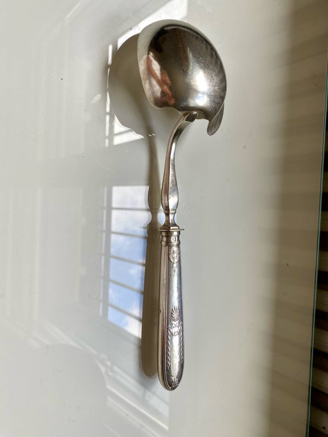 Grange louche en argent massif, époque XIXème