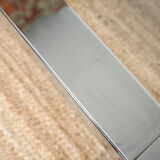 Chrome coffee table with its bisauté glass