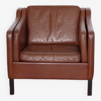Danish armchair in cognac leather 1960