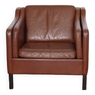 Danish armchair in cognac leather 1960