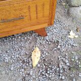 Chest of drawers of the 50s in blond oak compass feet