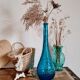 Italian Empoli vase in blue bubble glass