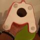 Pink pop art cat statuette in ceramic