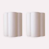 Pair of ecru linen wall lights