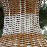 Duo of rattan hanging lamps