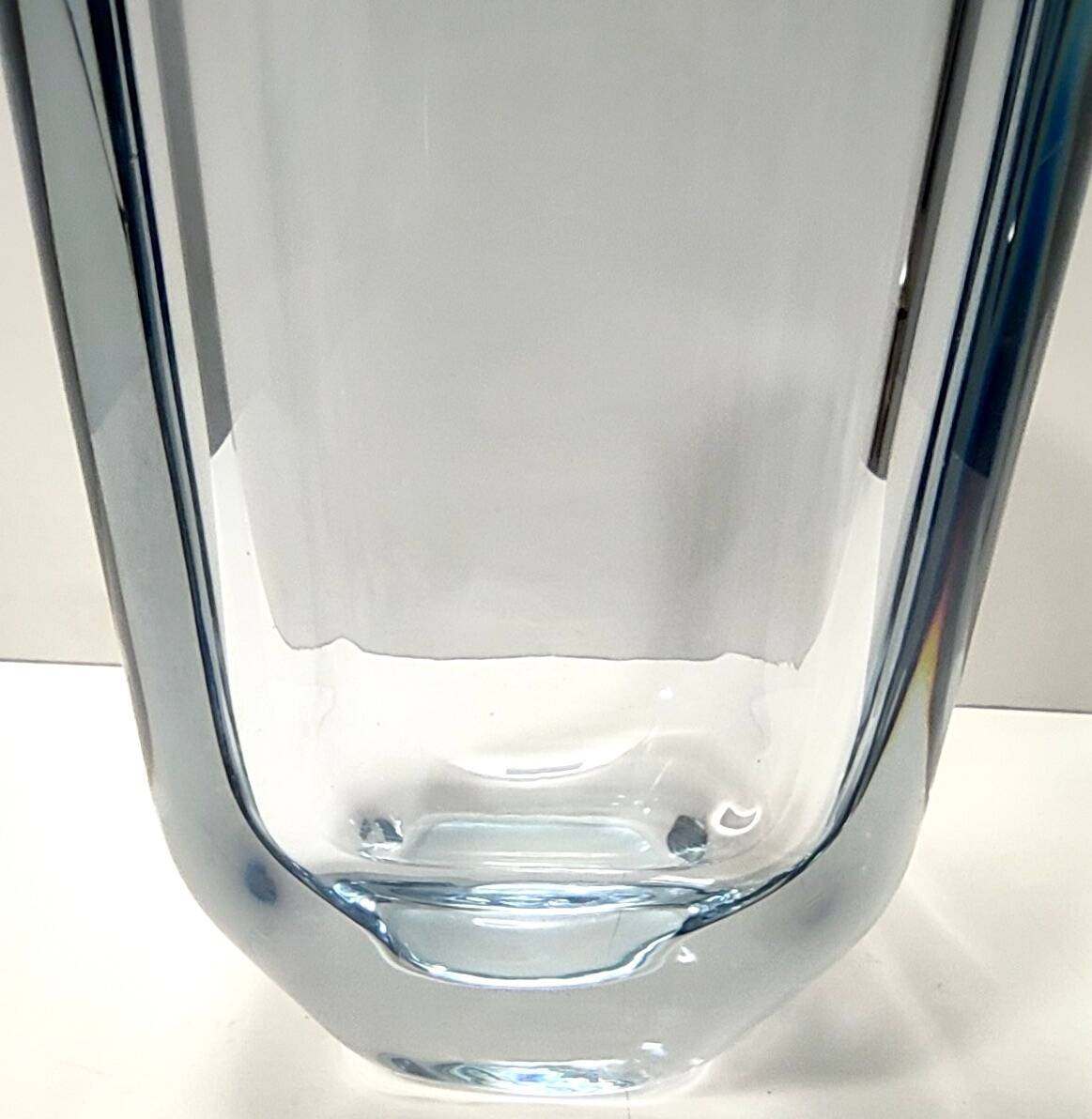 Thick Transparent Glass Vase by Strombergshyttan, Sweden
