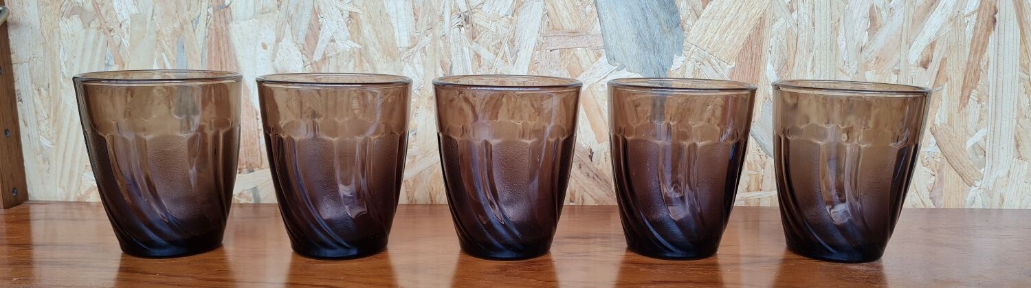 Set of 5 duralex water glasses