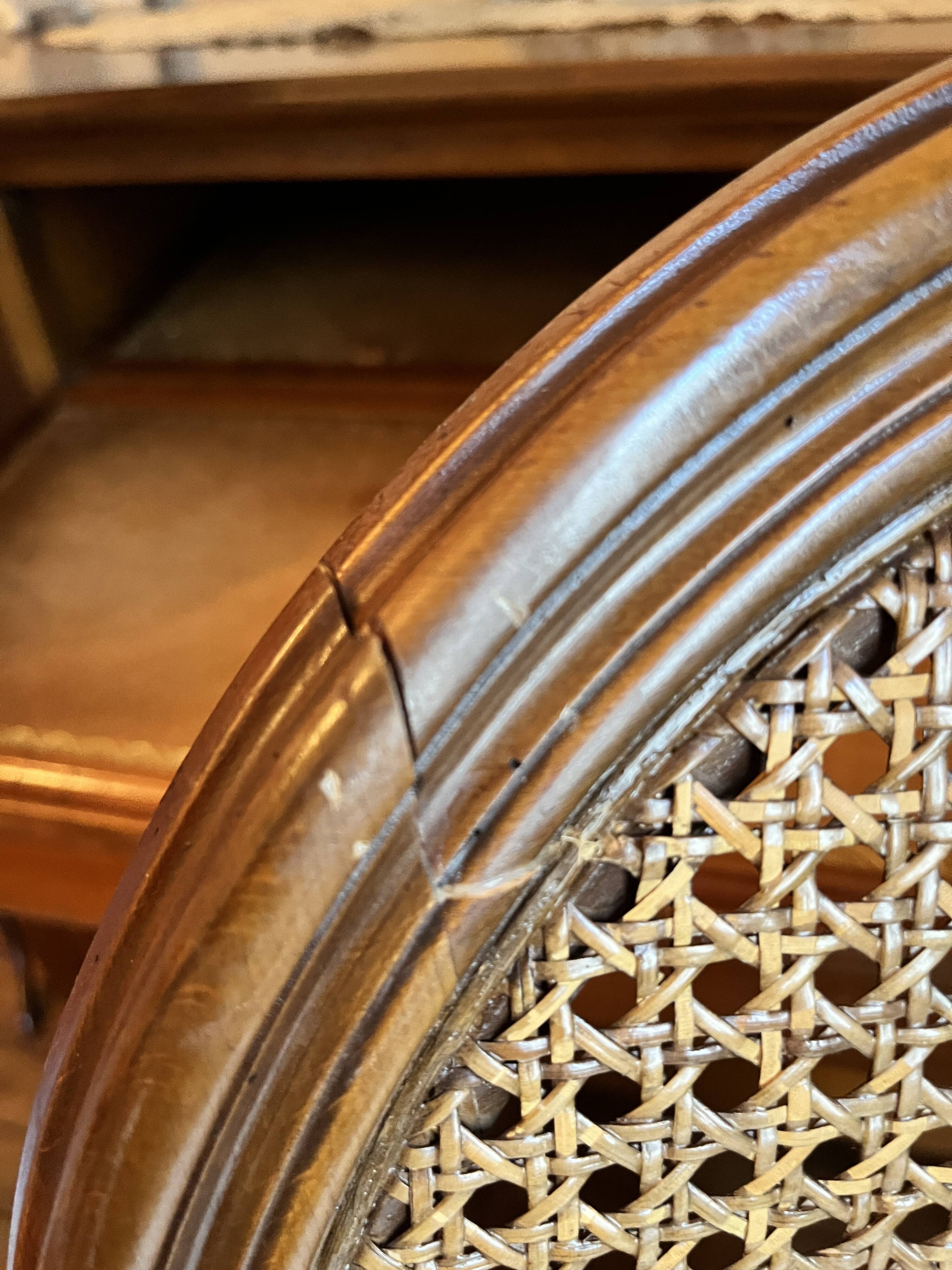 Louis XVI style medallion armchair with caning, 20th century.