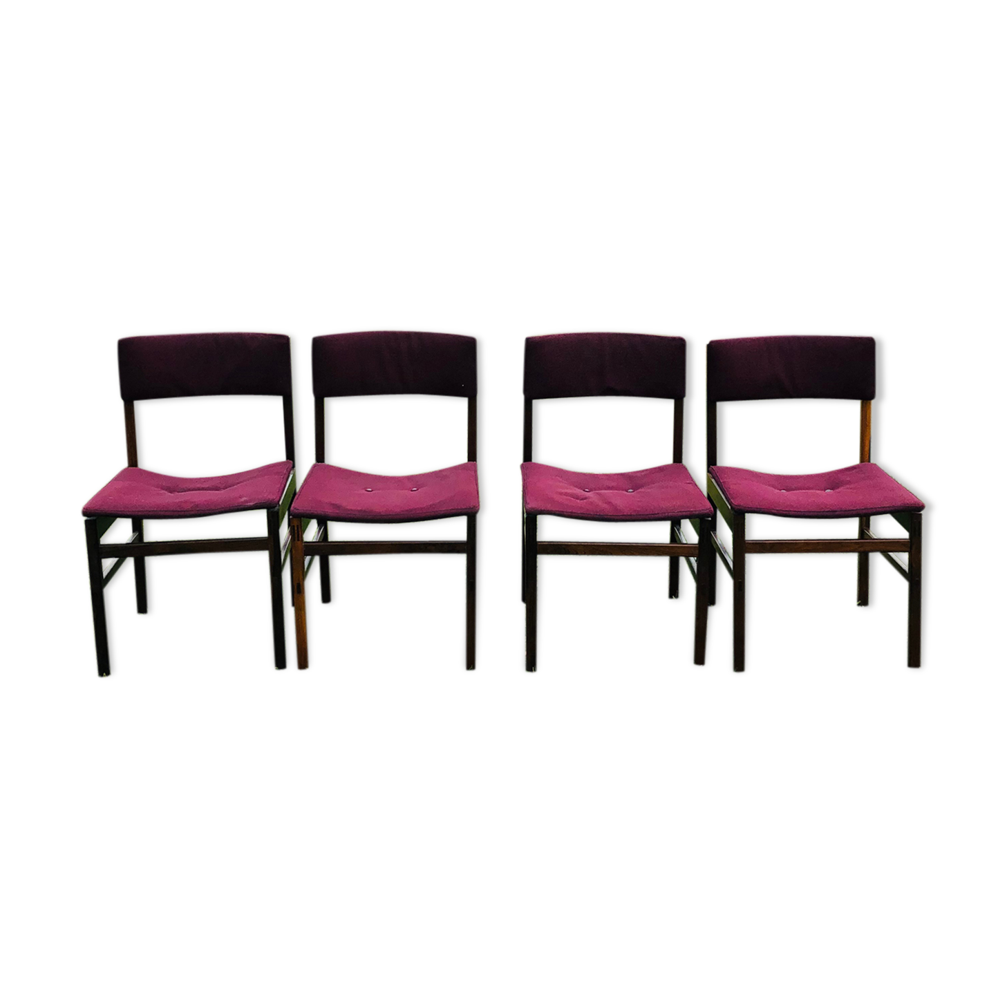 Chaises pourpres en palissandre de Roche Bobois 1970