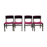 Chaises pourpres en palissandre de Roche Bobois 1970