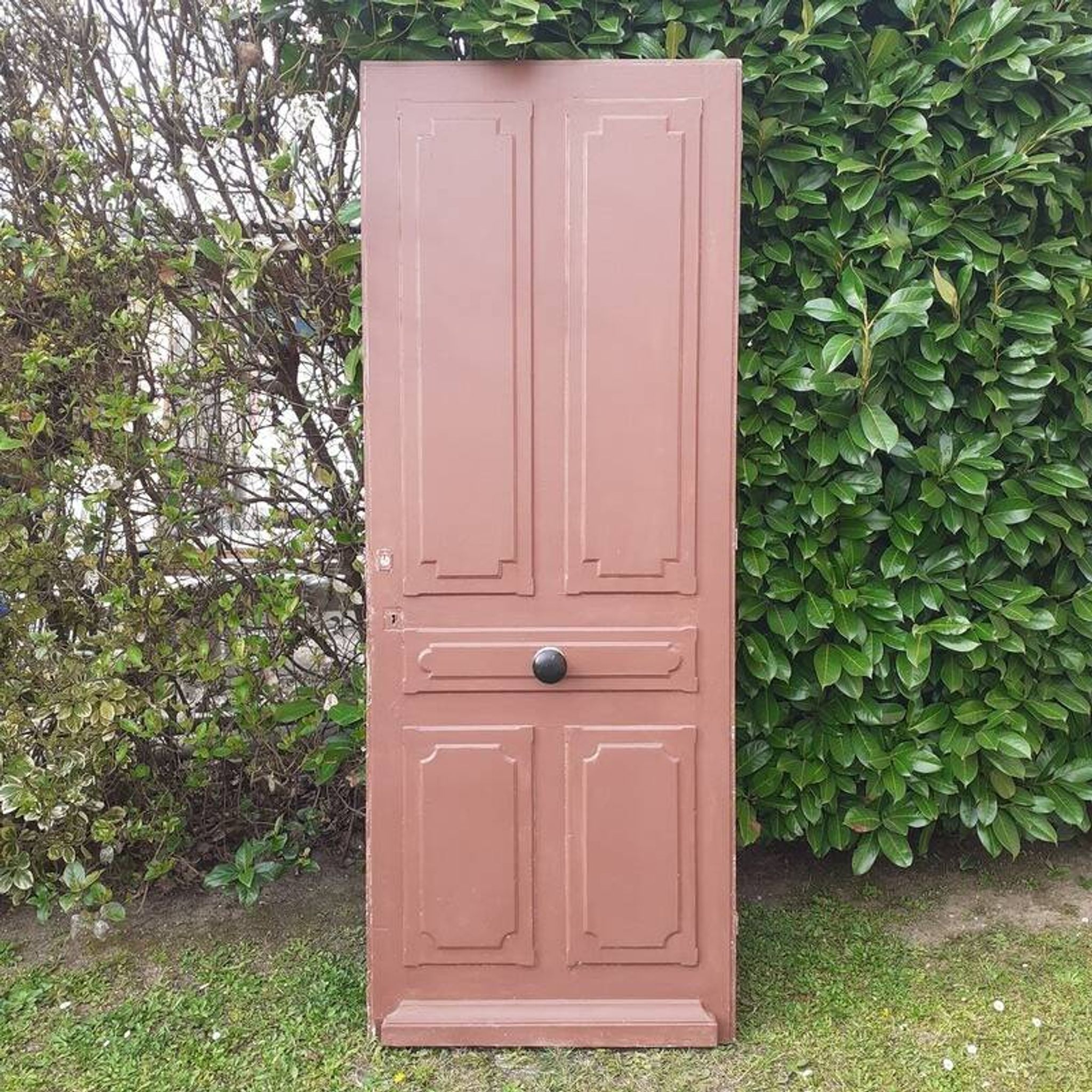 Porte d’entrée pleine ancienne en bois massif