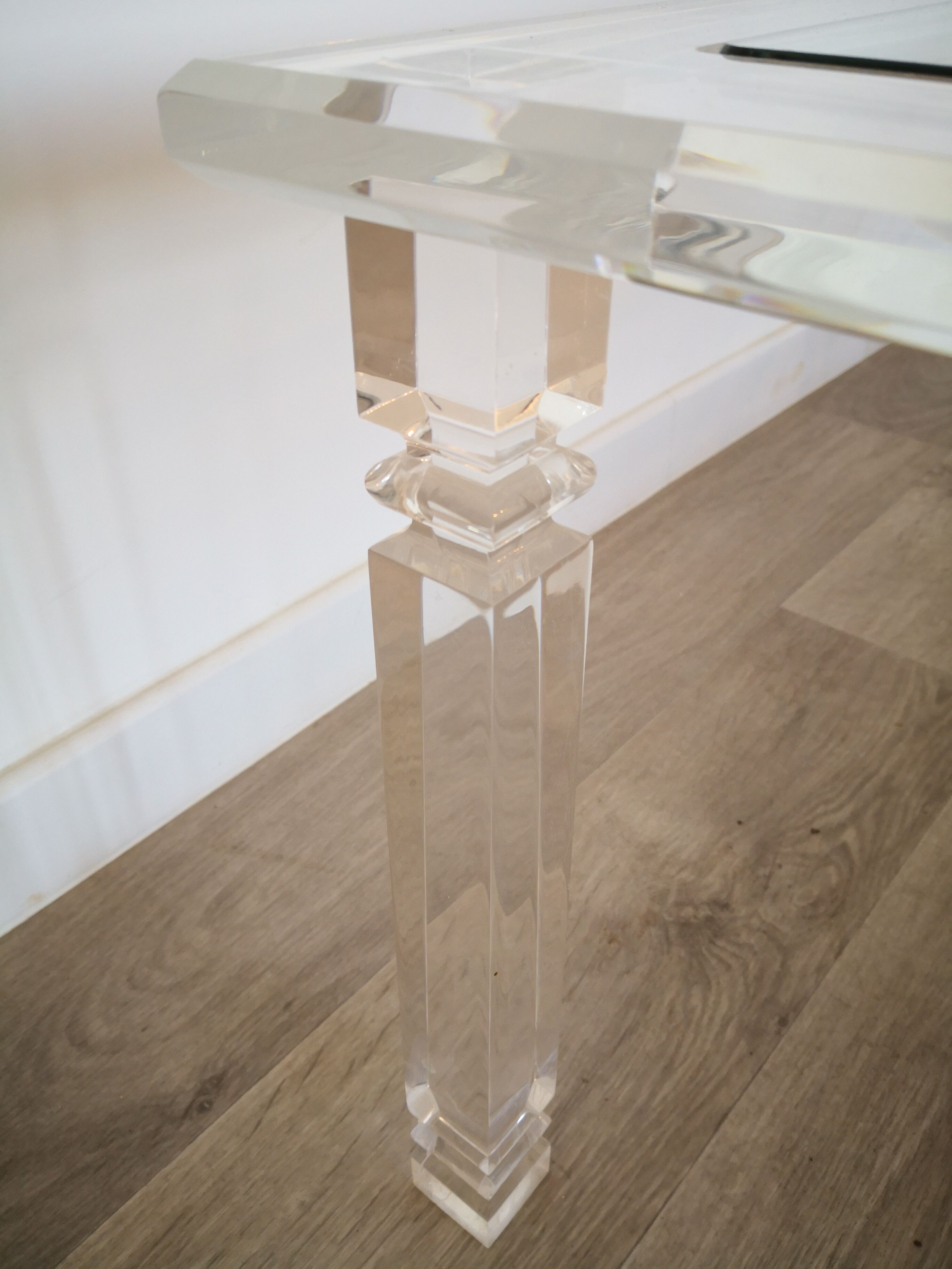 Plexiglas and glass coffee table