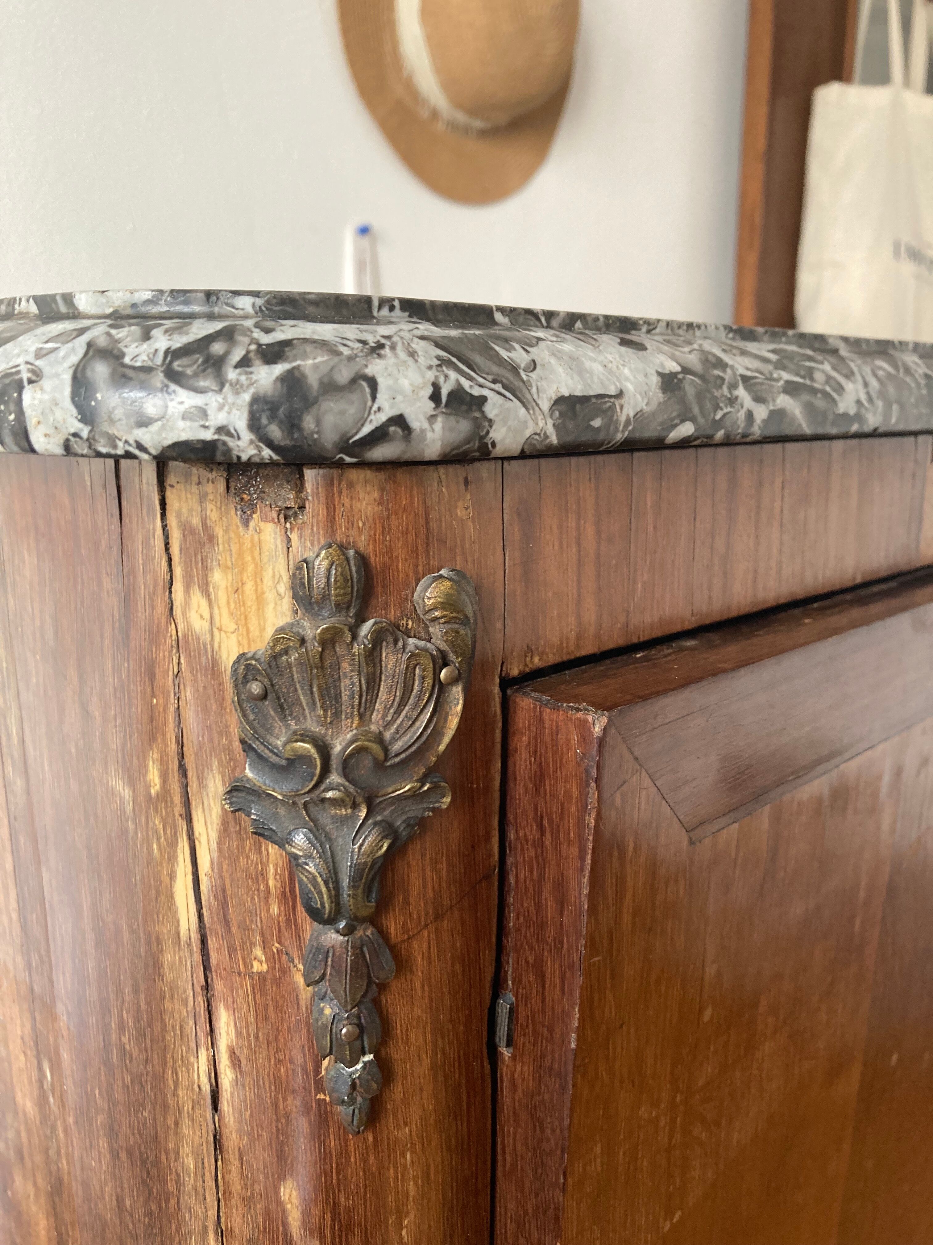 Secretary with grey marble top