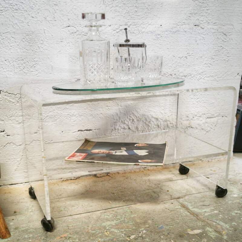Vintage TV furniture in plexiglass