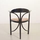 4 Wooden Black Lacquered Thonet Triangle Dining Chairs Model 87, 1980s