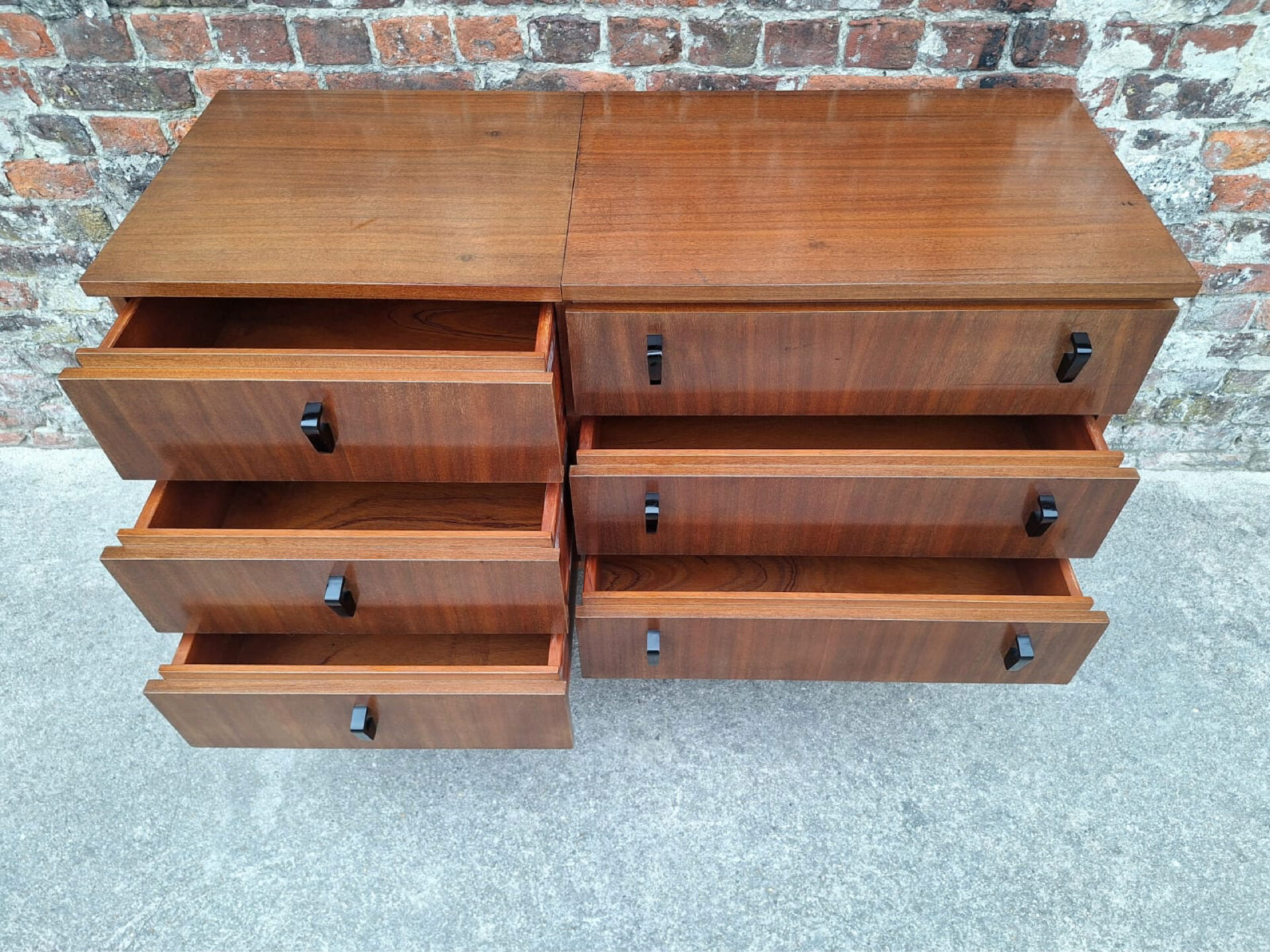 Vintage teak sideboard, large antique chest of drawers.