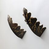 Ensemble de 2 appliques murales brutalistes belges, années 1990.