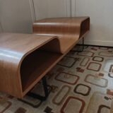 Curved wooden coffee table