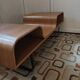 Table basse en bois cintré