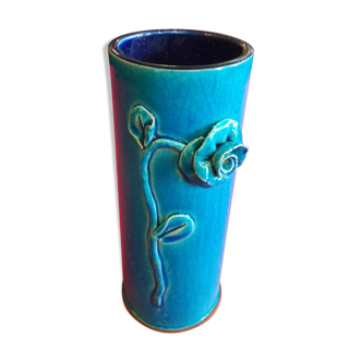 Blue ceramic vase
