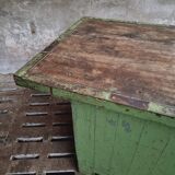 Antique workbench green kitchen island
