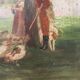 French Farm Scene Oil Painting