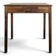 Small oak side table with one drawer, 19th-century tapered legs.