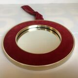Old garnet velvet mirror