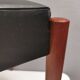 Footstool with teak wood legs and black skai (imitation leather) 1970s