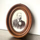 Antique wooden oval picture frame, 19.5 cm x 15.5 cm