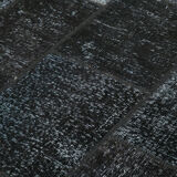 Handmade anatolian vintage 173 cm x 242 cm black patchwork carpet