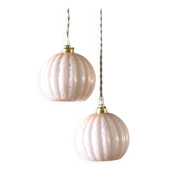 Suspension cascade glass Clichy roses