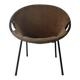 Fauteuil design en daim marron circle ballon de Lusch & Co, 1970