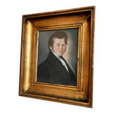 Portrait ancien au pastel d'un gentleman, vers 1830