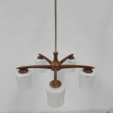 Suspension vintage avec 5 abat-jours en verre