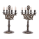 Pair Large Antique Bronze Shabbat Candelabra Germany