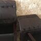 Pair of vintage armchairs in curved wood with suspended seat circa 1970-80.