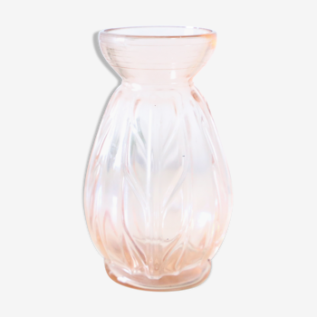Vase à jacynthe en verre moulé, vintage