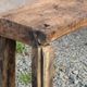 Old solid wood workbench – character console, thick top – 165 cm