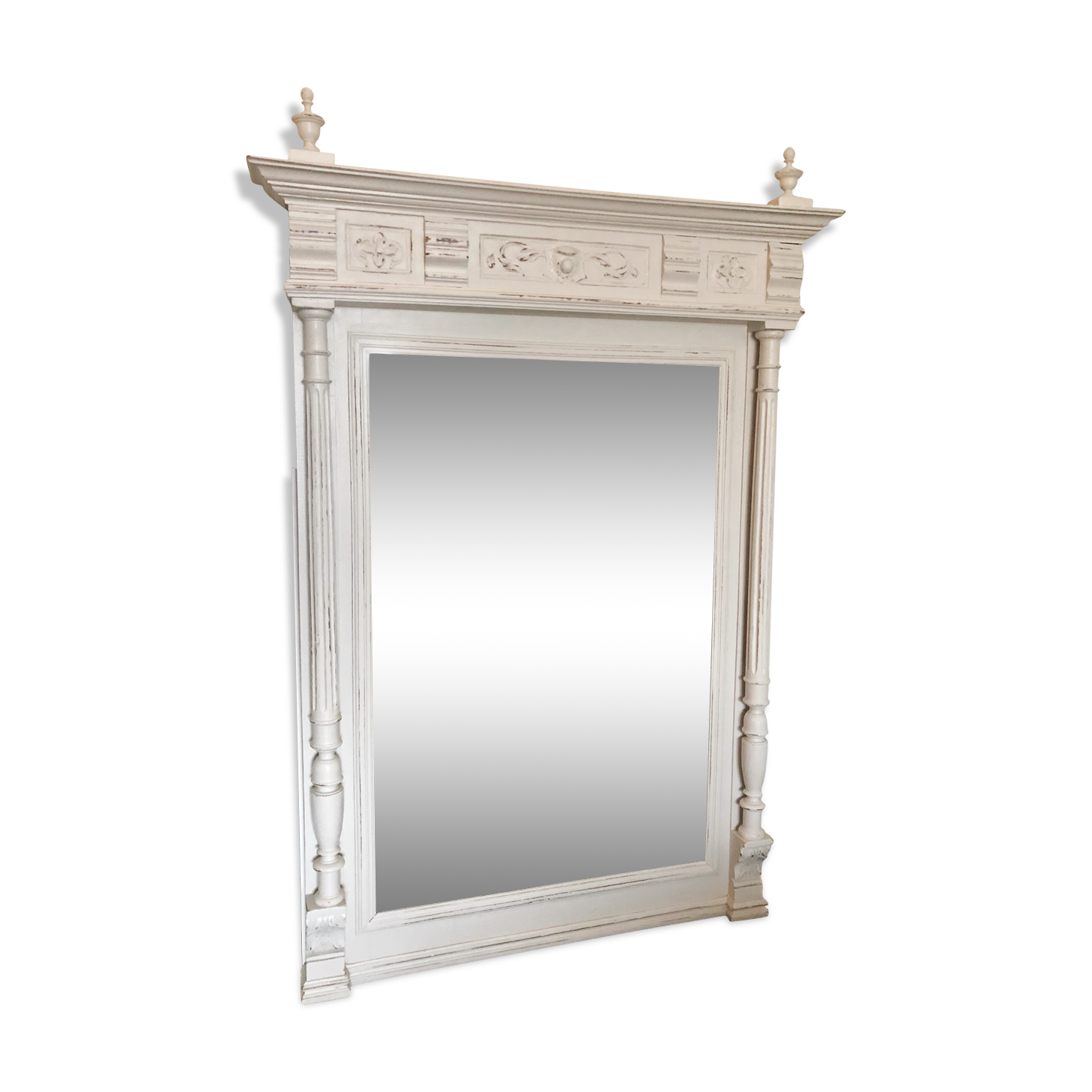 Mirror trumeau white skates 136cm x 80cm