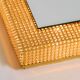 1960s brass wall backlit mirror, frame with glass beads by Palwa