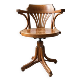 Fauteuil pivotant ancien en bois