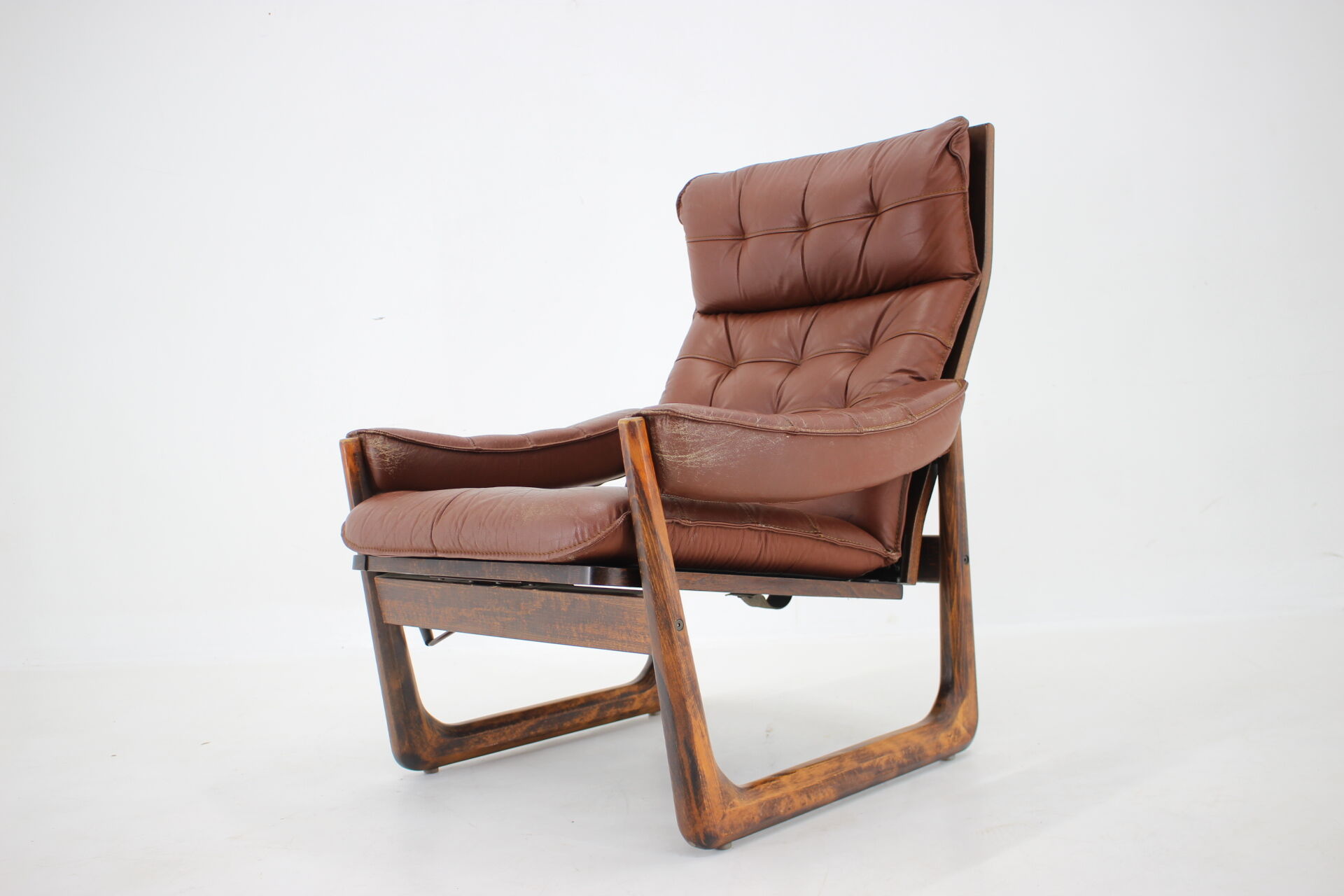 1960s adjustable leather armchair by Genega Mobler, Denmark