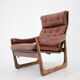 1960s adjustable leather armchair by Genega Mobler, Denmark