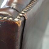 Beautiful classic and stately wingback armchair made of sheep leather with beautiful colors