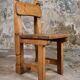 Set of 4 brutalist pine chairs, Italy, 1960s