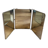 Large triptych barber mirror circa 1950, to stand or hang