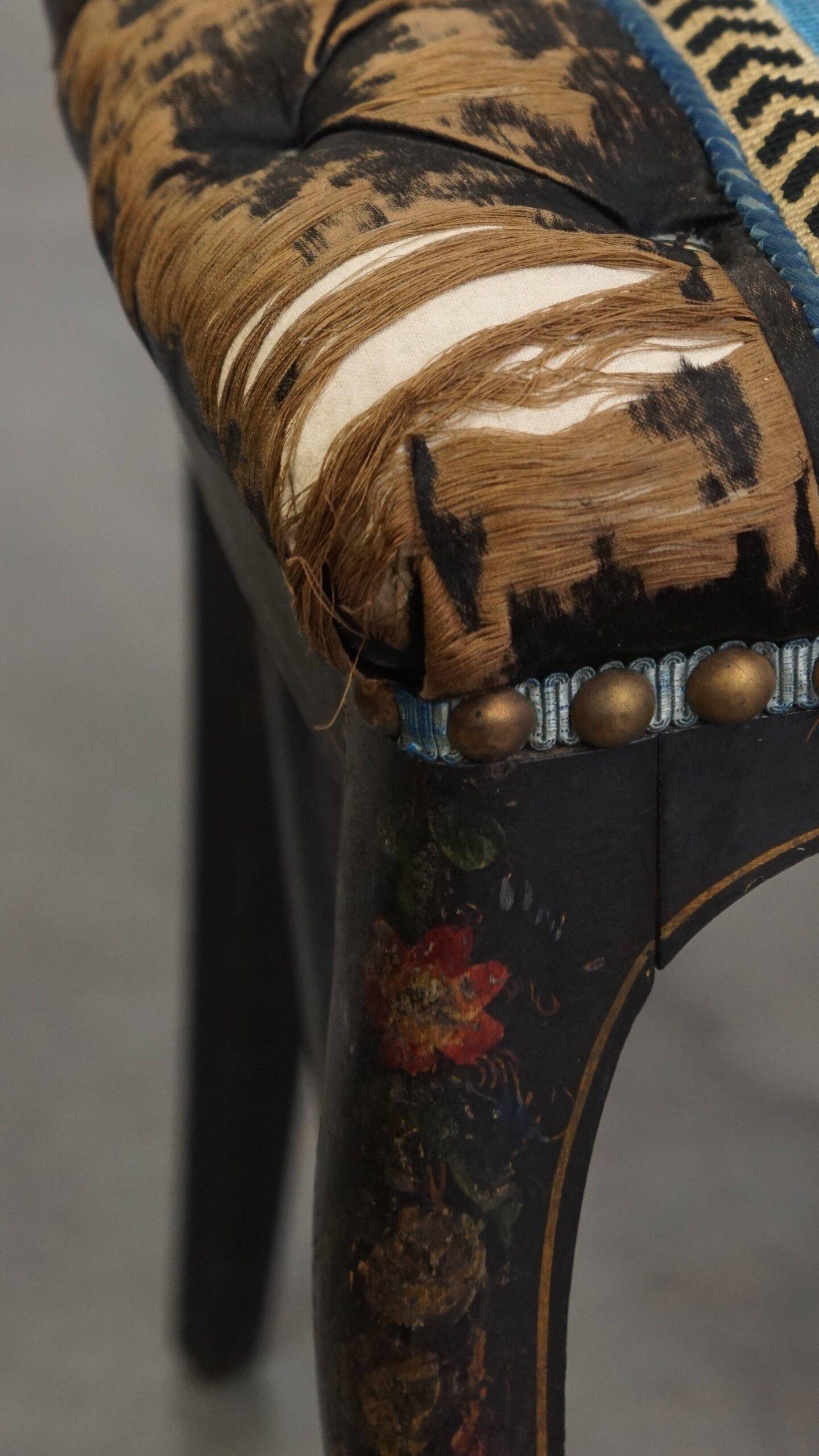 Set of 4 antique French Napoleon III chairs inlaid with mother-of-pearl